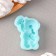 Silicone Mold "Bear with a bouquet", 6.1 × 4.6 × 1.4 cm, turquoise color