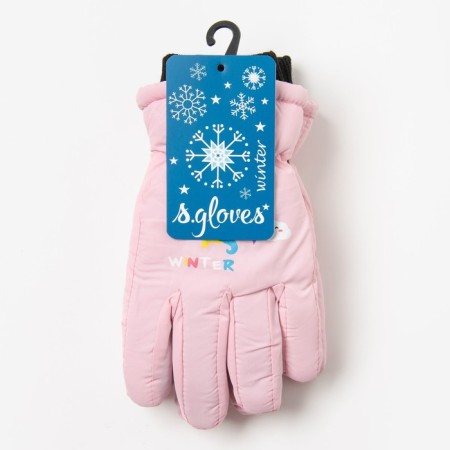 Gloves children, pink color, size 15-4