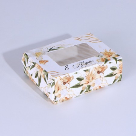 Confectionery packaging, a box with lamination "Lily", 10 x 8 x 3.5 cm