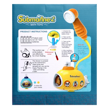 Baby shower for the bath "Submarine", works from batteries, color mix-13