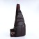 Male sling bag, artificial leather, brown color