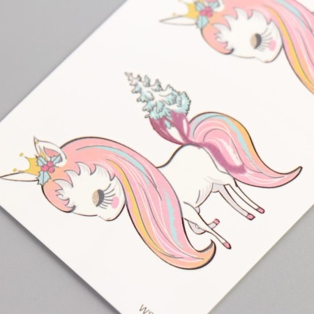 Tattoo on the body color "New Year's unicorns" 10.5x6 cm-1