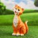 Garden figure "Funny red cat" 11x14x25cm