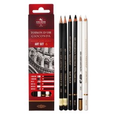The art set in the pencil K-I-N 9035 Toison D`or & Gioconda, 6 objects, cards/UO, Euro-Obvo 1030903