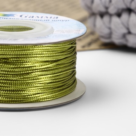 Weaving cord, metallized, d = 1 mm, 45.7 ± 0.5 m, gold color-1