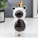 Souvenir Ceramics "Bear in the Crown" white-black with gold 14.5x7x7 cm