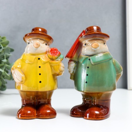 Souvenir Ceramics "Vorozhushki in cloaks - rainy day" Set 2 pcs 16x6.5x10 cm