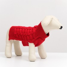 Sweater with openwork viscous, XS (DS 17, Osh 17, OG 23-27 cm), red