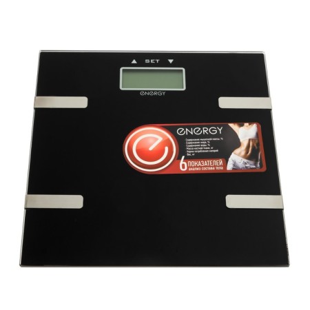 Floor Libra Energy EN-407, diagnostic, up to 180 kg, 2HAAA, glass, black-1