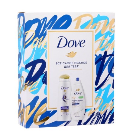Gift set Dove: shampoo, 250 ml + cream gel for shower, 250 ml
