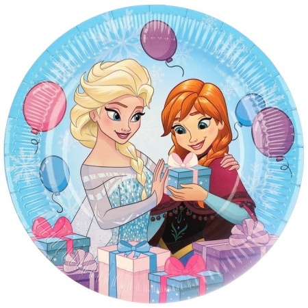 Paper plate "Happy Birthday!", 23 cm, cold heart-2