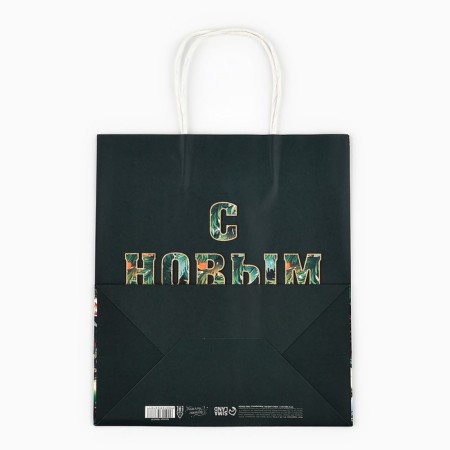 Package New Year's Gift "Christmas Toy", white craft, 22 x 25 x 12 cm, new year-3