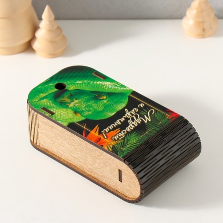 New Year's box "Snake. Tropics" 13x7x4 cm-3