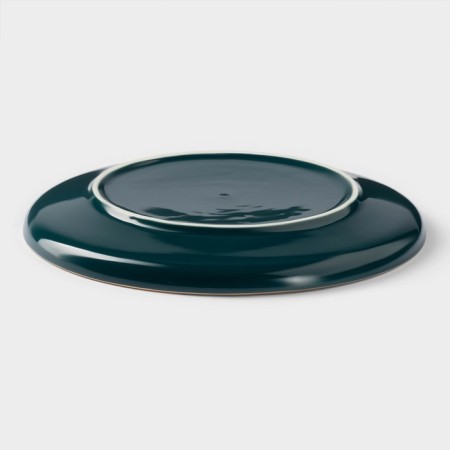 Ceramic dessert plate "Emerald", d = 20 cm, green color-2