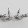 Hanging earrings with rhinestones "Date" blade, white color in silver, 10 cm