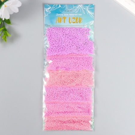 Round Beads 12/0 "Pink Clouds" 6 colors x 10 g 20x8 cm