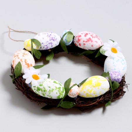 Easter decor "Wreath with daisies" 20 × 20 × 4 cm-2