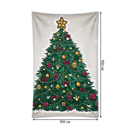Decorative panel with photo printing "Elepery Christmas tree", vertical, size 100x150 cm-1