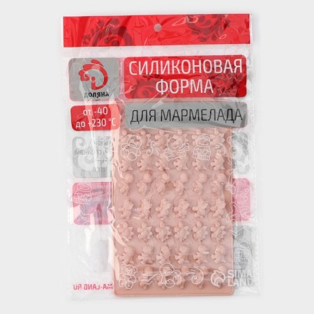 Form for marmalade Dolyan "Dino", silicone, 19 × 11.7 cm, 48 cells (1.9 × 1 cm), MIX color-6