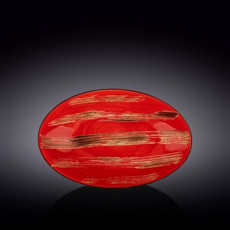 Oval dish Wilmax England Scratch, size 30x19.5x7 cm, red color