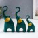 Souvenir Polystone 3D "Green Elephants" Set 3 pcs 13.5x4x7.5 cm 20x5x9.5 cm 21x5x10 cm