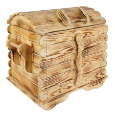 The robber is figured, natural pine (burnt, lacquered)