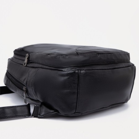 Women's backpack made of artificial leather with lightning, black color-3