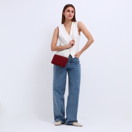 Bag-mixer on a valve, a long belt, burgundy color-5