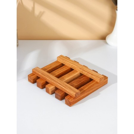 A stand for cutting boards, covers and plates ADELICA, 18 × 21 × 4 cm, oak-5