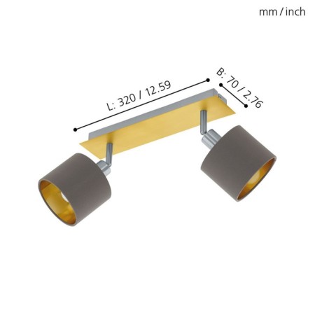 Lamp Valbiano 2x10W E14 brass, nickel-1