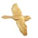 Decoration wall -mounted, plaster panel "birds" 5 pcs, golden
