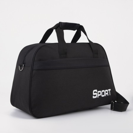 Sports bag with lightning, external pocket, long belt, black color-1