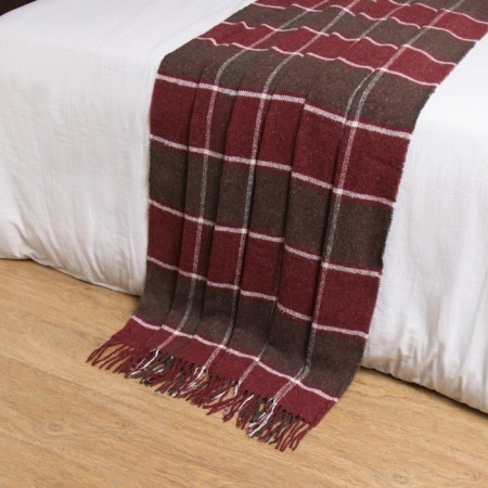 Palermo plaid 140x200cm, 15s/Sofa, Bordeaux/Cast/Bel, wool 20%, pan 40%, PE 40%