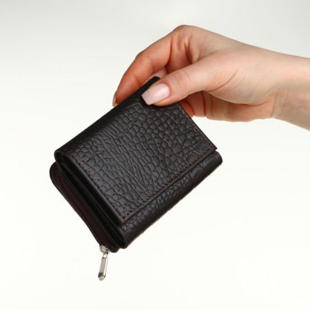 Women's wallet with zipper, Textura, brown color-9