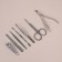 Manicure set, 7 items, in case, brown color