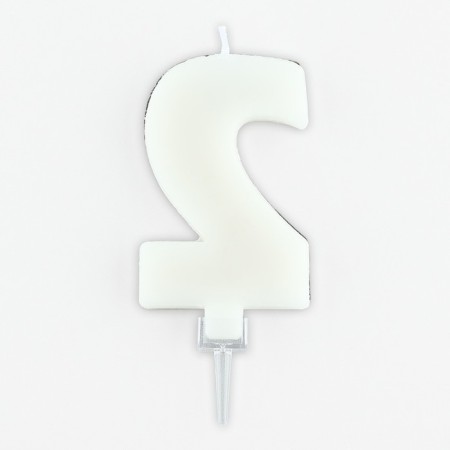 A candle for a cake, a figure with a shaker "2", 9.6 x 4.4 cm.-2