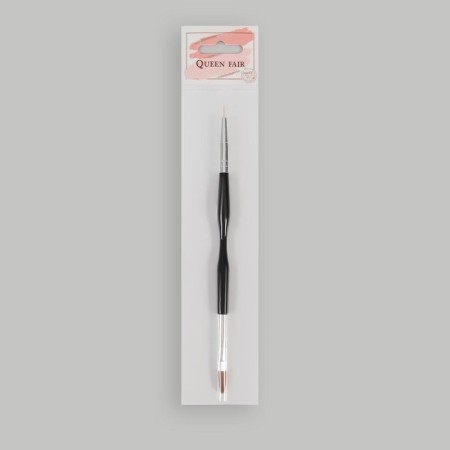 Brush for building and design of nails, bilateral, petal/point, 18.5 cm, black color-4