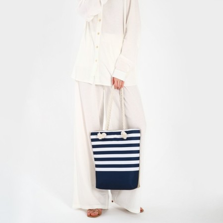 Bag Women's beach on lightning, blue/white color-8
