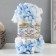 Yarn "Puffy Color" 100 % micropoliester 9m/100g (5865 blue and white)