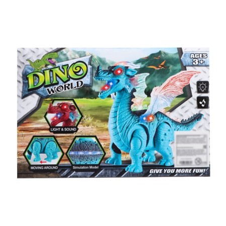 Dinosaur "Dragon", works on batteries, light and sound effects, blue color-5