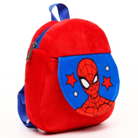 Blue backpack, with a zipper, with a pocket, 19 x 22 cm "Spider-Men", Spider-Man-4