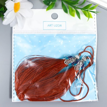 Decor for creativity textiles "Padishah brush" Red set 2 pcs 9x1 cm-2