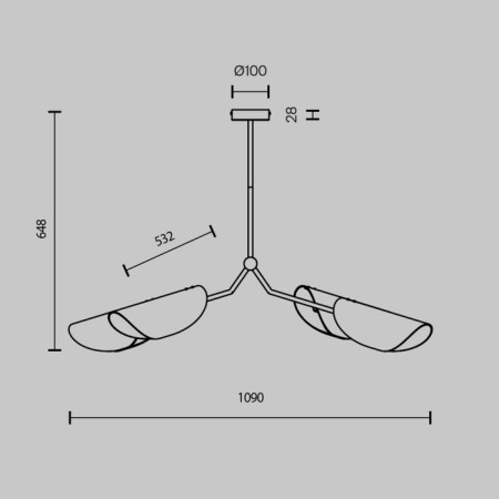Suspension lamp Maytoni Mod225PL-04B, G9, 4x12 W, 975x532x648 mm, black-4
