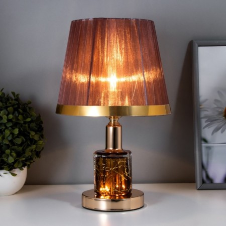 Justine table lamp 1x60W E27 chocolate-gold 21.5x21.5x34 cm Risalux-1