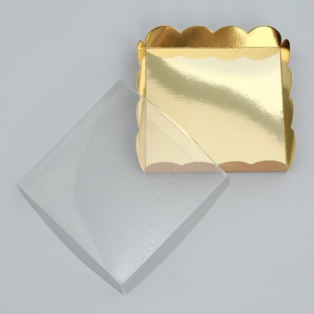 Cookie box, confectionery packaging with PVC lid, "sparkling", 13 x 13 x 3 cm-2
