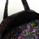 Road bag with zipper, external pocket, black color/multi -colored
