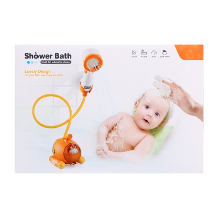Children's shower for the bath "Submarine", with a brush for washing the head, works from batteries-17