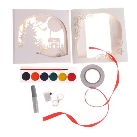 Set for creativity 3D picture - nightlight "Snowman"-3