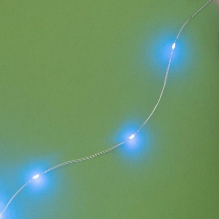 Garland "thread" 10 m dew, silver thread, 100 led, blue glow, 2 modes, solar battery-8