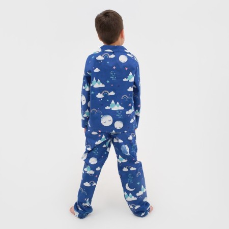 Pajama nursery (shirt, trousers) KAFTAN "Moon" p. 122-128, blue-4